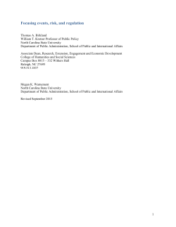 Focusing events, risk, and regulation