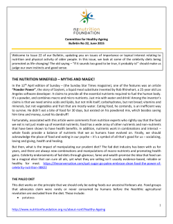 the nutrition minefield &ndash; myths and magic!