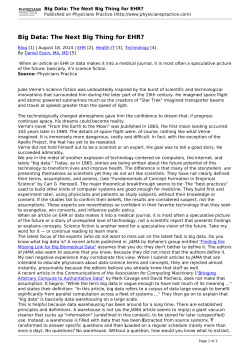 Big Data: The Next Big Thing for EHR?