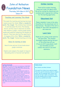 ey newsletter 16 march 2017 - John of Rolleston Primary School
