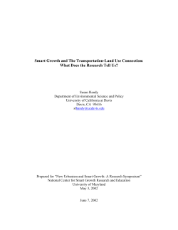Smart Growth and The Transportation-Land Use