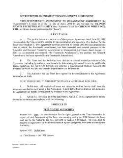 SEVENTEENTH AMENDMENT TO MANAGEMENT AGREEMENT