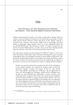 The Pitfalls in the Radioactive Dating Methods&mdash;The Radiocarbon