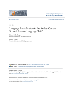 Language Revitalisation in the Andes: Can the