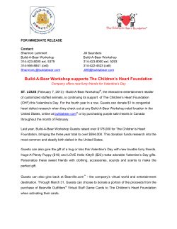 Build-A-Bear Workshop supports The Children`s Heart Foundation
