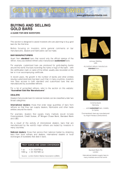 Buying and Selling Gold Bars