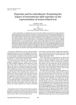 Expertise and its embodiment