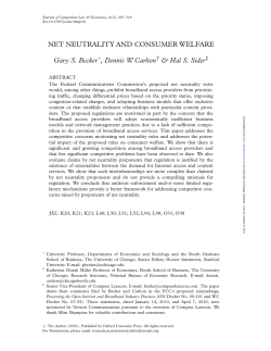 Net Neutrality and Consumer Welfare