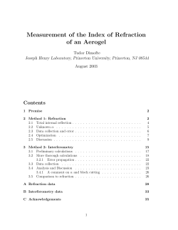 Measurement of the Index of Refraction of an Aerogel