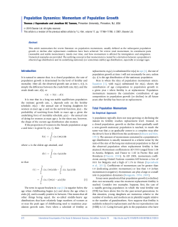 Population Dynamics: Momentum of Population Growth
