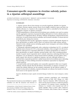 Consumer-specific responses to riverine subsidy pulses in a riparian