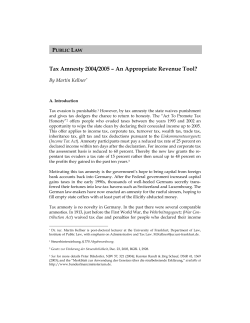Tax Amnesty 2004/2005 &ndash; An Appropriate Revenue