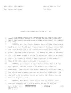 Senator(s) Moran SENATE CONCURRENT RESOLUTION NO. 602