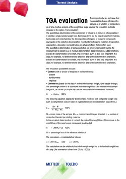 STARe Software Option TGA Evaluation