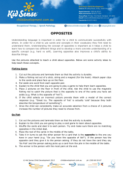 opposites - Kid Sense Child Development