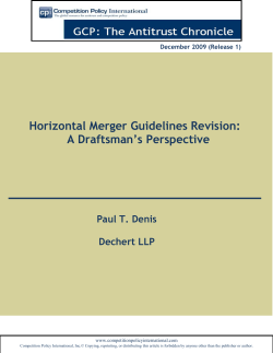 Horizontal Merger Guidelines Revision: A Draftsman`s