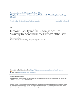 Inchoate Liability and the Espionage Act