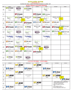 MAIN GROUP FITNESS ROOM CYCLE STUDIO &ndash; UPSTAIRS