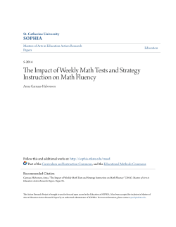 The Impact of Weekly Math Tests and Strategy Instruction