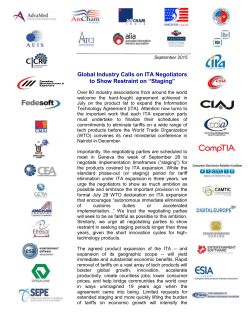 Global Industry Calls on ITA Negotiators to Show Restraint on