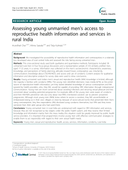Assessing young unmarried men`s access to reproductive health