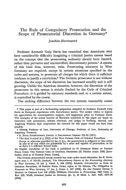 The Rule of Compulsory Prosecution and the Scope of Prosecutorial