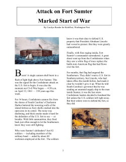 Attack on Fort Sumter Marked Start of War