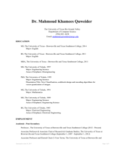 Dr. Mahmoud Khamees Quweider - University of Texas Rio Grande