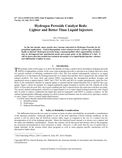 Hydrogen Peroxide Catalyst Beds: Lighter and Better Than Liquid