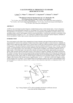calcium optical frequency standard research at ptb