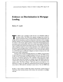 Evidence on Discrimination in Mortgage Lending