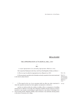 the appropriation acts (repeal) bill, 2015