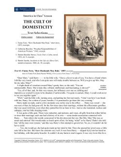 The Cult of Domesticity, Text Selections