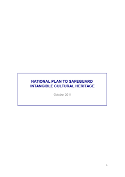 national plan to safeguard intangible cultural heritage