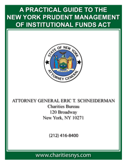 A Practical Guide to New York`s Prudent Management of