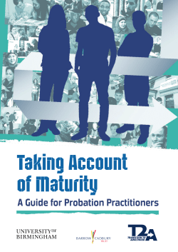 Taking Account of Maturity: A guide for Probation Practitioners
