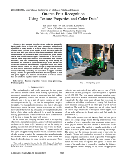 On-Tree Fruit Recognition Using Texture Properties and Color Data