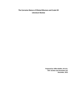 The Corrosive Nature of Diluted Bitumen and Crude Oil Literature