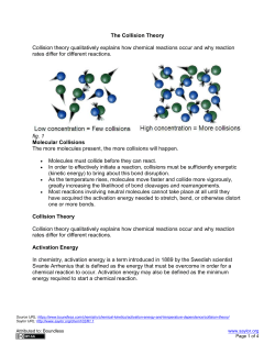 The Collision Theory Collision theory qualitatively explains how