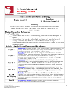Our Energy Matters - 3.PS.3