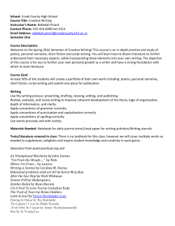 School: Crook County High School Course Title: Creative Writing
