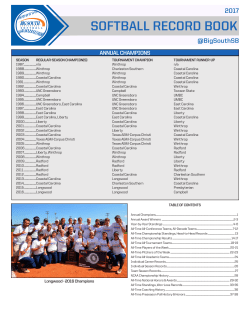 SOFTBALL RECORD BOOK