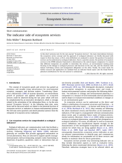 The indicator side of ecosystem services