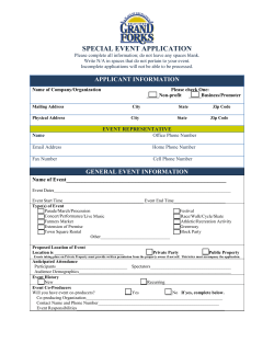 special event application