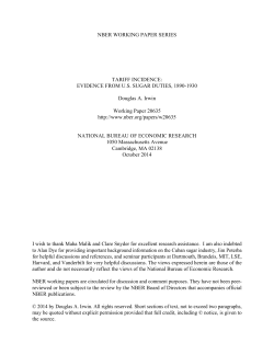 Tariff Incidence: Evidence from U.S. Sugar Duties, 1890-1930