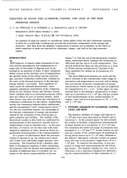 EQUATION OF STATE FOR ALUMINUM, COPPER, AND LEAD IN