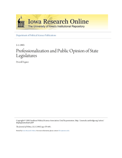Professionalization and Public Opinion of State Legislatures
