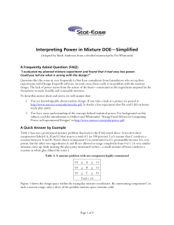 Interpreting Power in Mixture DOE&mdash;Simplified - Stat-Ease