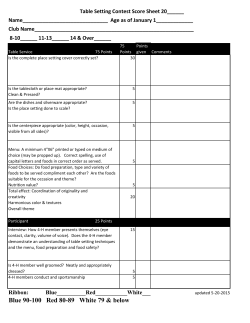 Table Setting score sheet  - University of Missouri Extension