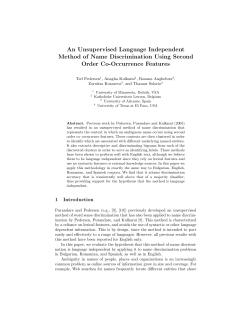 An Unsupervised Language Independent Method of Name